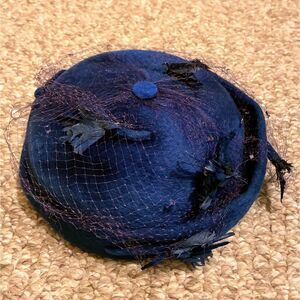 Vintage Women’s Hat with Blue Bird Motif